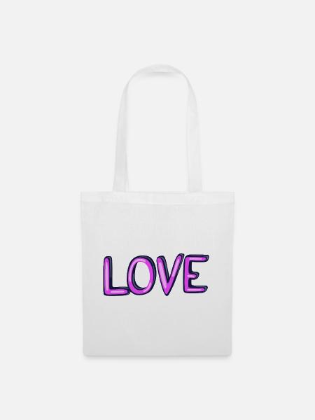 Neon-Liebe Design - Stoffbeutel - Weiß