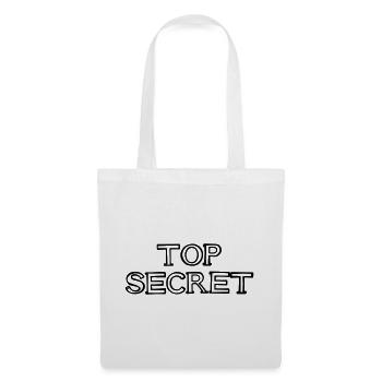 TOP SECRET Schriftzug handgezeichnet - Stoffbeutel - Weiß - Vorne