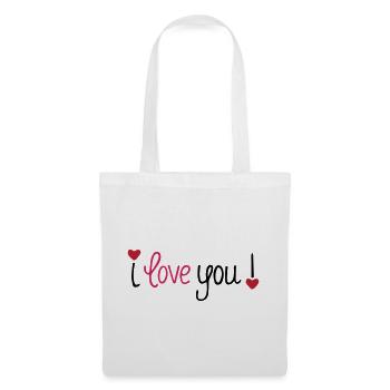 Valentinstag I Love You Hearts - Stoffbeutel - Weiß - Vorne