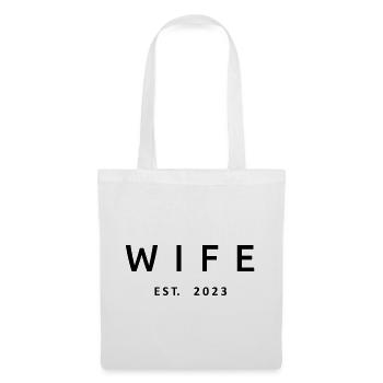 2023 Fiançailles Mariage Douche nuptiale - Sac en tissu - blanc - Devant