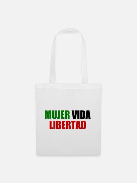 mujer vida libertad - Stoffbeutel - Weiß