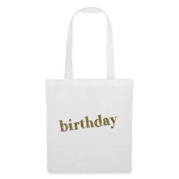 HAPPY BIRTHDAY. JOYEUX ANNIVERSAIRE. ANNIVERSAIRE. - Sac en tissu - blanc - Devant