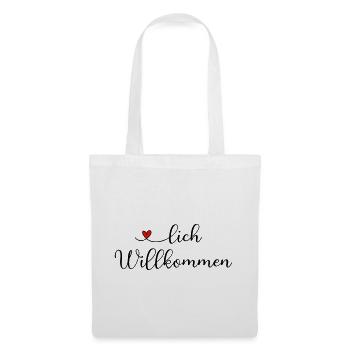 Herzlich Willkommen - Stoffbeutel - Weiß - Vorne