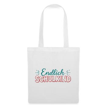 Endlich Schulkind Schulstart - Stoffbeutel - Weiß - Vorne