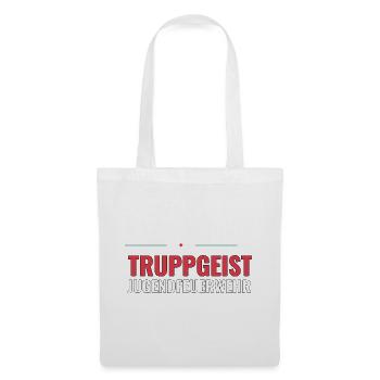 Truppgeist – Jugendfeuerwehr Teamshirt für Neuaufn - Stoffbeutel - Weiß - Vorne