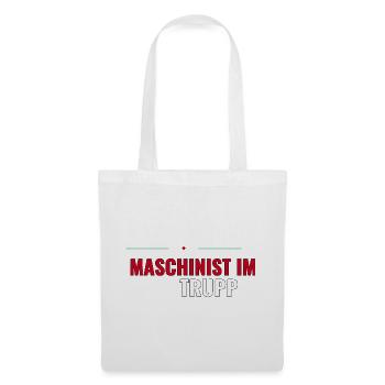Maschinist im Trupp – Geschenk Jugendfeuerwehr - Stoffbeutel - Weiß - Vorne