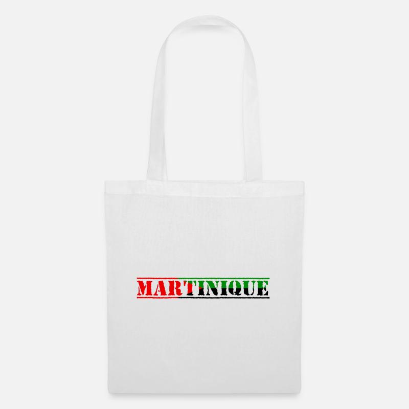Martinique rot grün schwarz - Stoffbeutel - Weiß