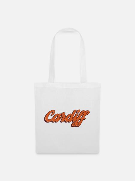 Cardiff Script Orange - Stoffbeutel - Weiß