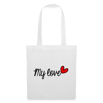 HEART. HEARTS. VALENTINE'S DAY. LOVE. LOVE. COUPLE. - Tote Bag - white - Front