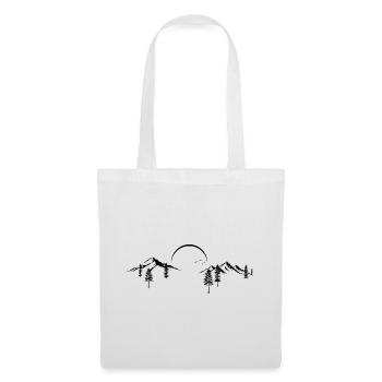 Mountain Peak Adventure Minimaliste Silhouette Art - Sac en tissu - blanc - Devant
