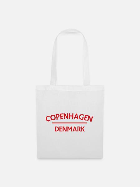 Kopenhagen – Dänemark Textdesign - Stoffbeutel - Weiß