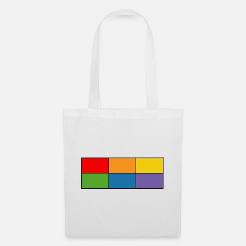 LGBT_Regenbogen_Farbblock grid - Tote Bag - white