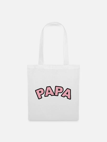 Papa Herzchen Print - Stoffbeutel - Weiß