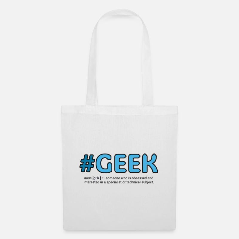 Blauer Hashtag Geek Crest - Stoffbeutel - Weiß