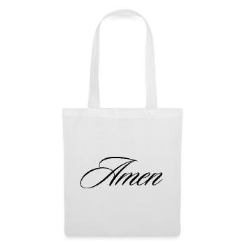 Amen Cursive Calligraphy Faith Quote Design - Tote Bag - white - Front