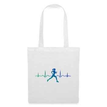 Geschenkidee für eine Running mit Running - Stoffbeutel - Weiß - Vorne