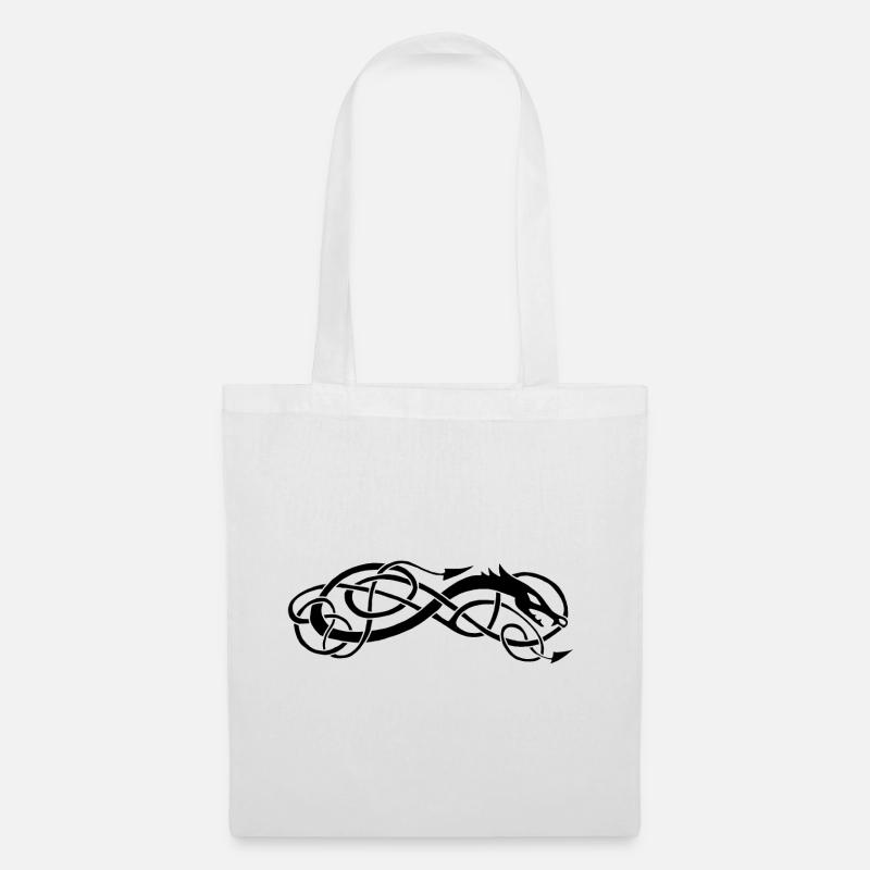 Black celtic snake - Tote Bag - white