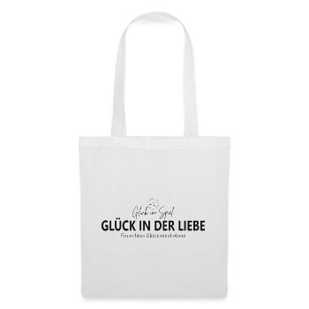 Glück im Spiel Glück in der Liebe ein Glückskind - Stoffbeutel - Weiß - Vorne