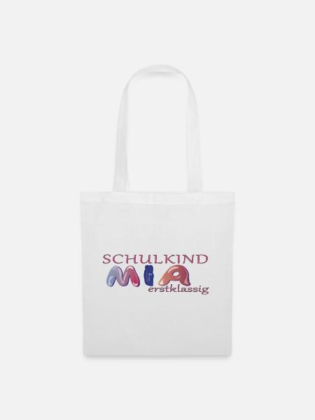 Schulkind Mia Schule - Stoffbeutel - Weiß