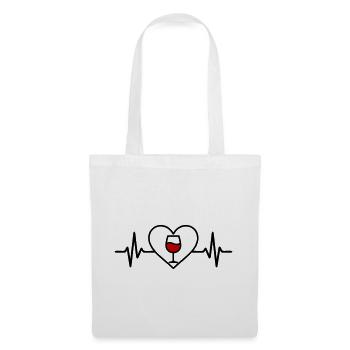Wine Wine Glass Heart Red Wine - Tote Bag - white - Front
