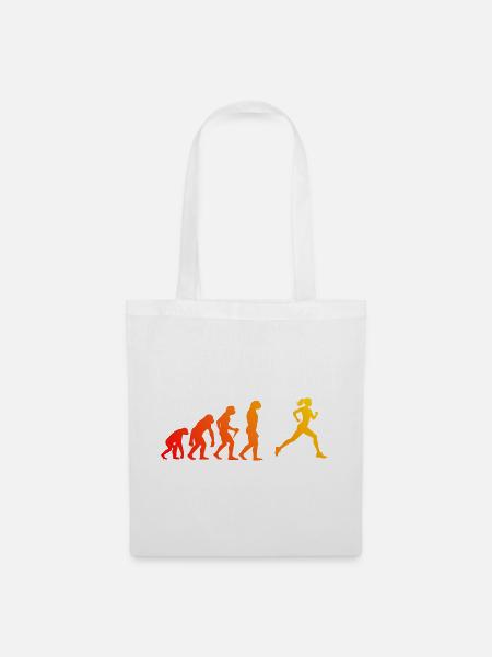 Geschenkidee für eine Running mit Running - Stoffbeutel - Weiß