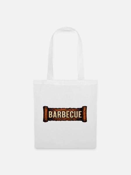 Barbecue Schrift - Stoffbeutel - Weiß