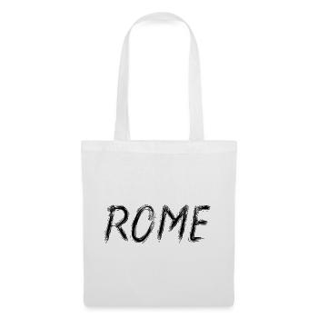 Rome Graphic Brush Lettering Schwarz - Stoffbeutel - Weiß - Vorne