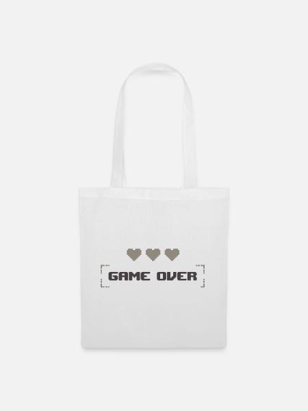 Game Over - Spiel vorbei - Stoffbeutel - Weiß