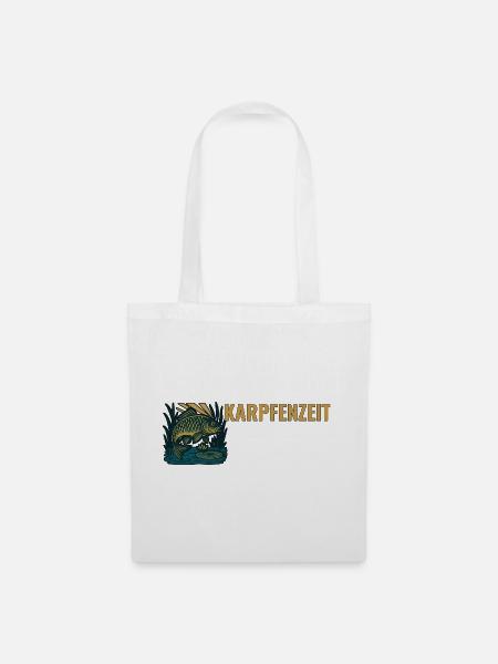 Karpfenangeln Karpfenzeit. - Stoffbeutel - Weiß