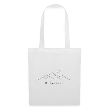 Dunkelblaue Fine-Line Berge Ruhestand Shirt - Stoffbeutel - Weiß - Vorne