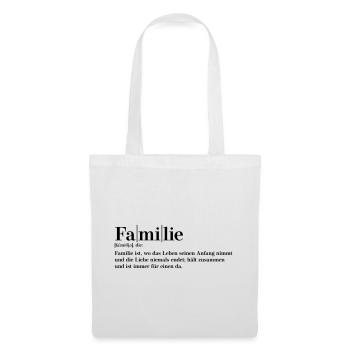 Familie Definition - Stoffbeutel - Weiß - Vorne