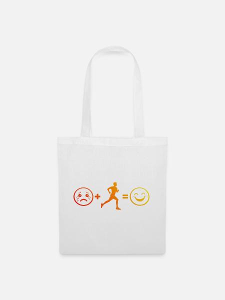 Geschenkidee für einen Running mit Running - Stoffbeutel - Weiß