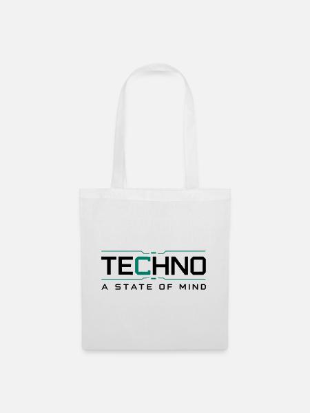 Techno - A State of Mind - Stoffbeutel - Weiß