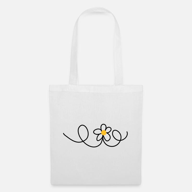 Blume - Stoffbeutel - Weiß