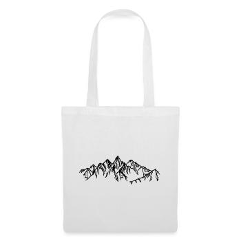 Mountains Black silhouettes in the fog - Tote Bag - white - Front