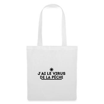 j'ai le virus de la pêche. t shirt pêcheur - Sac en tissu - blanc - Devant