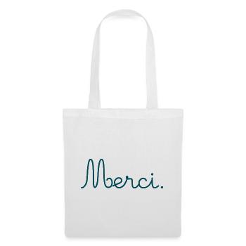 MERCI. THANKS. THANK YOU. ANNIVERSAIRE. NAISSANCE. - Sac en tissu - blanc - Devant