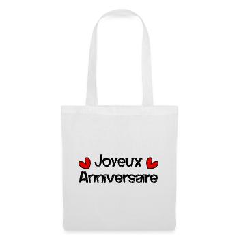 JOYEUX ANNIVERSAIRE - Sac en tissu - blanc - Devant