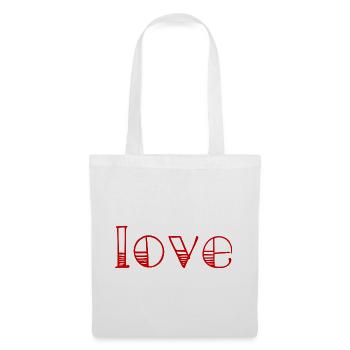 LOVE. COUPLE. JUST MARRIED. EVJF. SAINT VALENTIN. - Sac en tissu - blanc - Devant