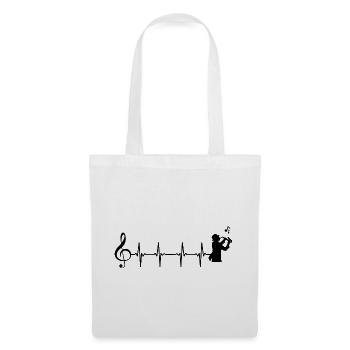 Saxophone Battement De Coeur - Sac en tissu - blanc - Devant