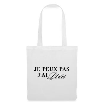 Ich kann nicht, ich habe Pilates-Humor-Geschenk - Stoffbeutel - Weiß - Vorne