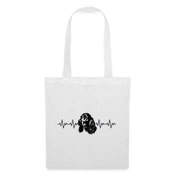 Cocker Spaniel EKG Herzschlag - Stoffbeutel - Weiß - Vorne