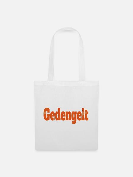 gedengelt text in orange Muster  - Stoffbeutel - Weiß