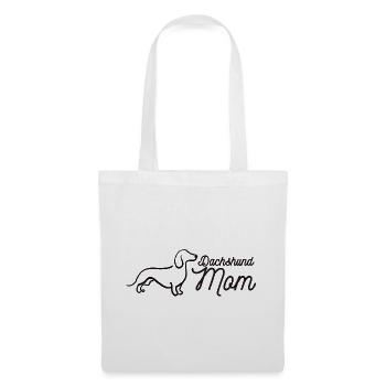 Dachshund Mom Script Logo Lineart Dackel - Stoffbeutel - Weiß - Vorne