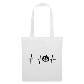 Citrouille d’Halloween Citrouille battement de cœur d’Halloween - Sac en tissu - blanc - Devant