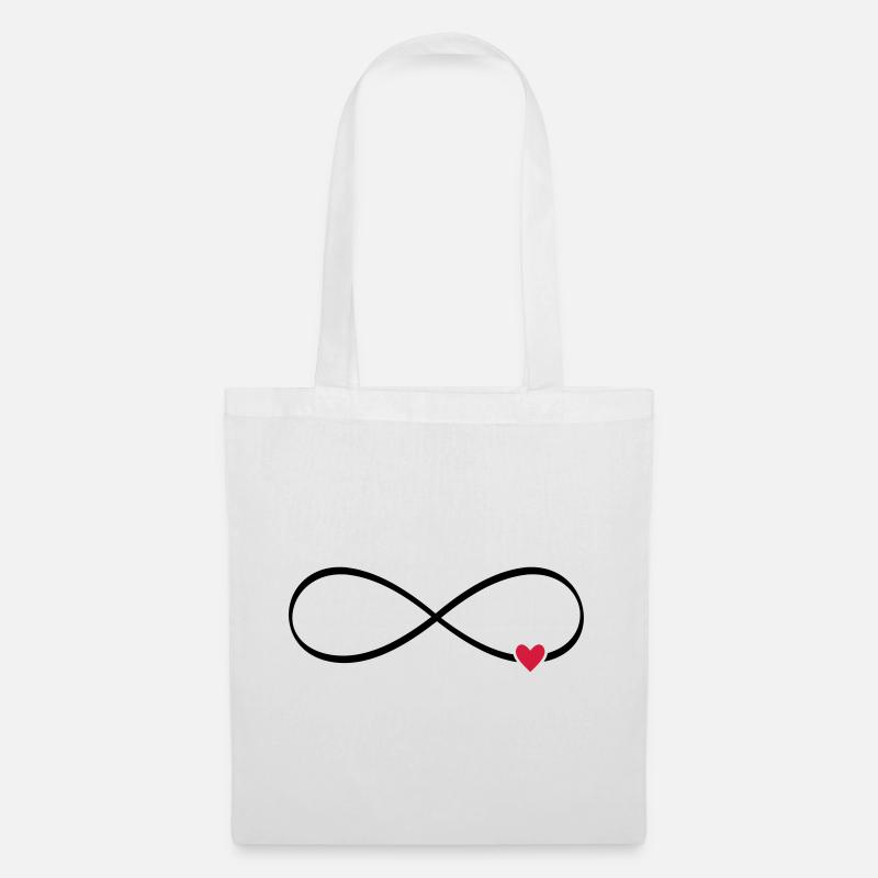 Herz unendlichkeit Zeichen Symbol Geschenk - Stoffbeutel - Weiß