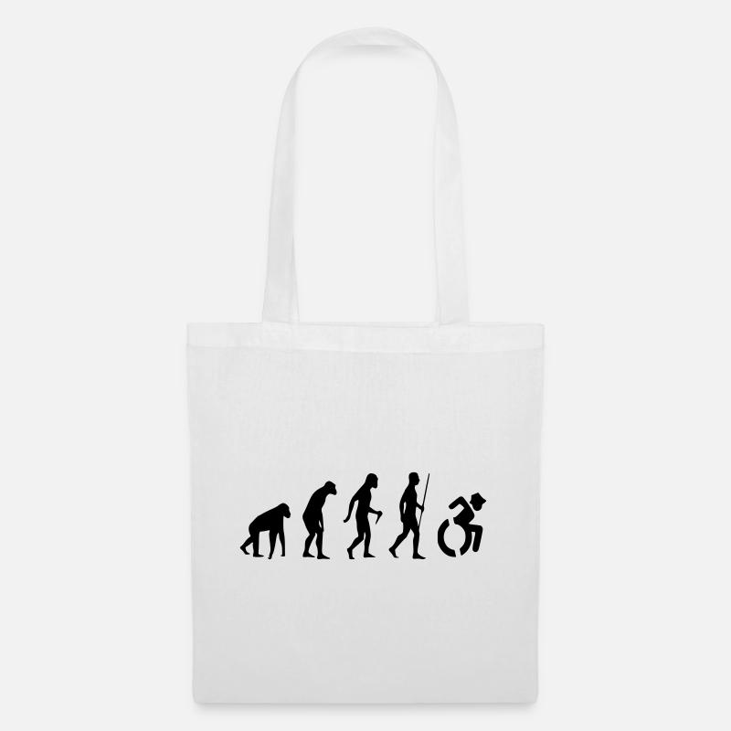 Fauteuil roulant Evolution. L’évolution du fauteuil roulant # - Sac en tissu - blanc