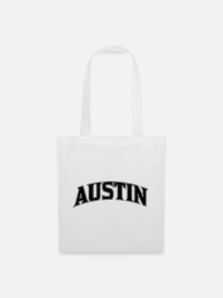 AUSTIN Arc Schriftzug Print - Stoffbeutel - Weiß