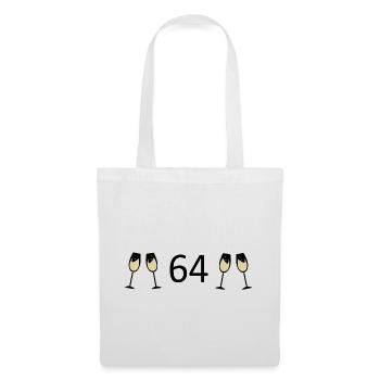 64e anniversaire 64e anniversaire 64 numéro 64 noir - Sac en tissu - blanc - Devant