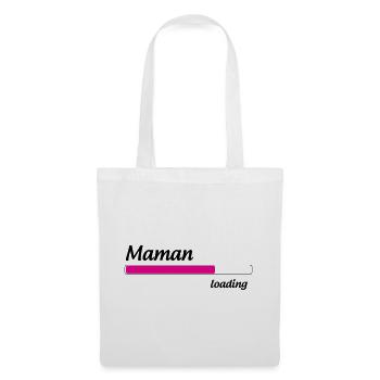 Mama lädt... Bitte warten - Werdende Mutter - Stoffbeutel - Weiß - Vorne